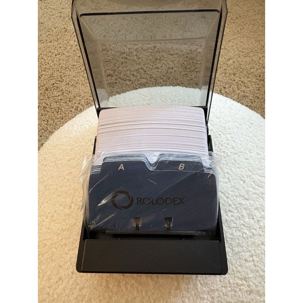 Rolodex Petite Covered Desktop Contact File Alphabet Tabs Pre-printed Index Card - Picture 3 of 12
